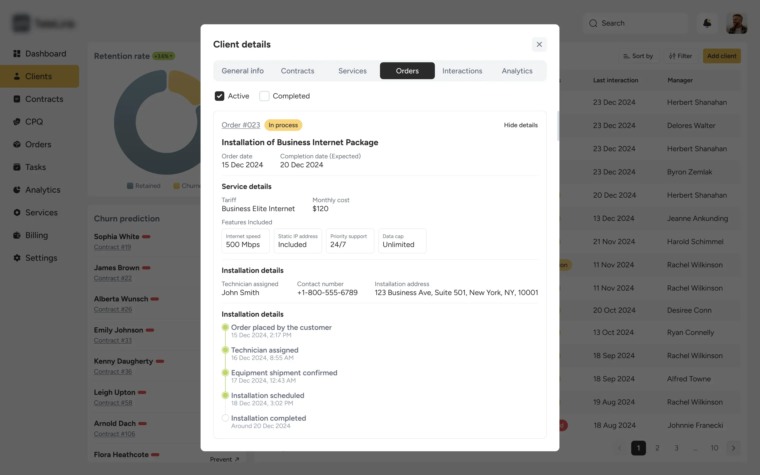 client details