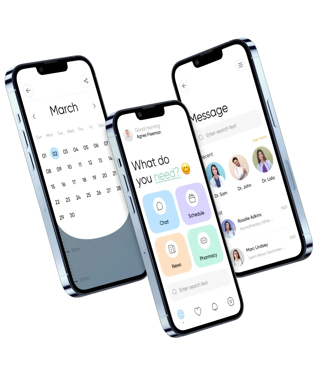 Medical app interface