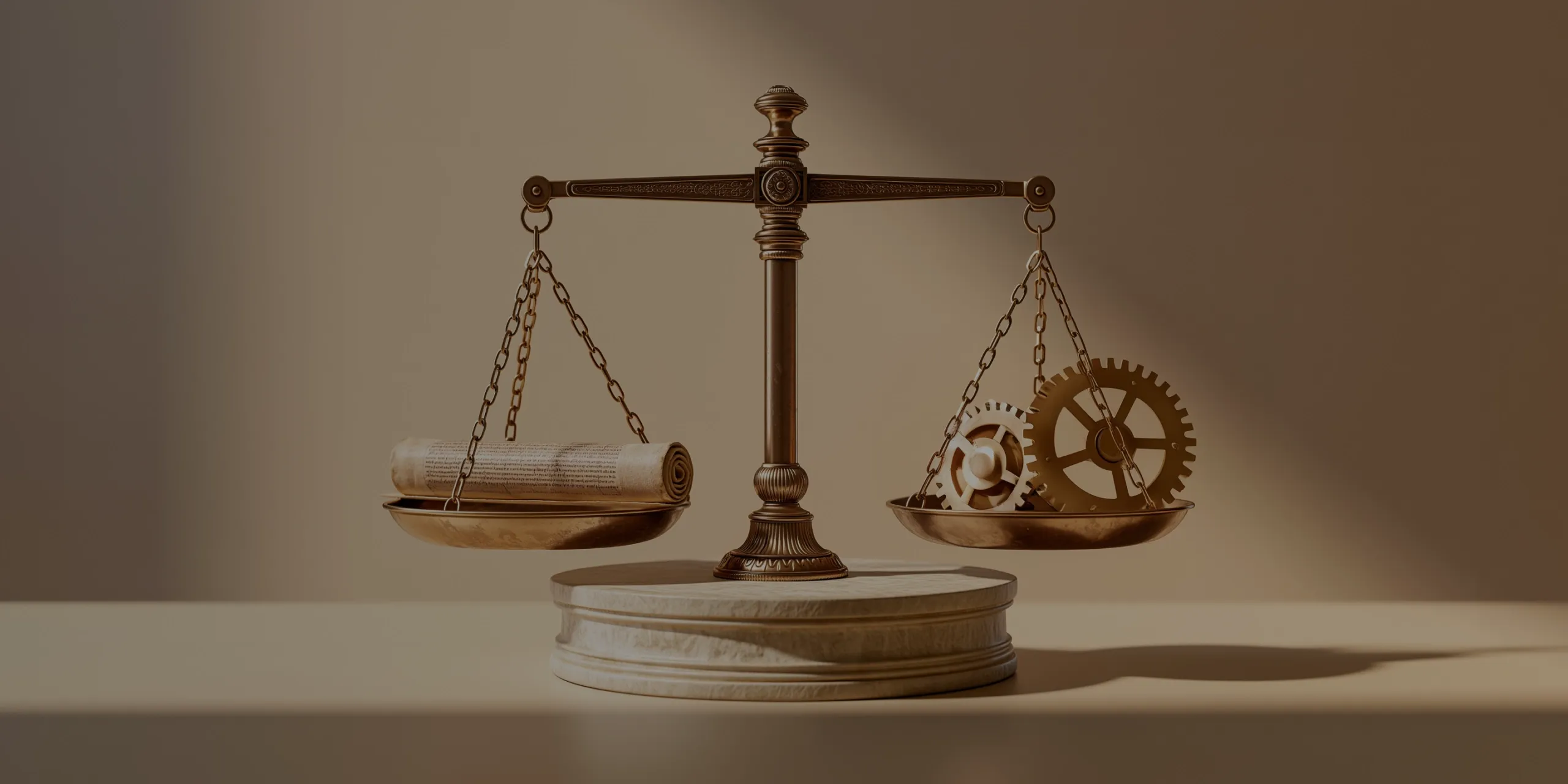 Ancient scales balancing IT consulting and managed services IT consulting and managed services balanced on ancient weighing scales