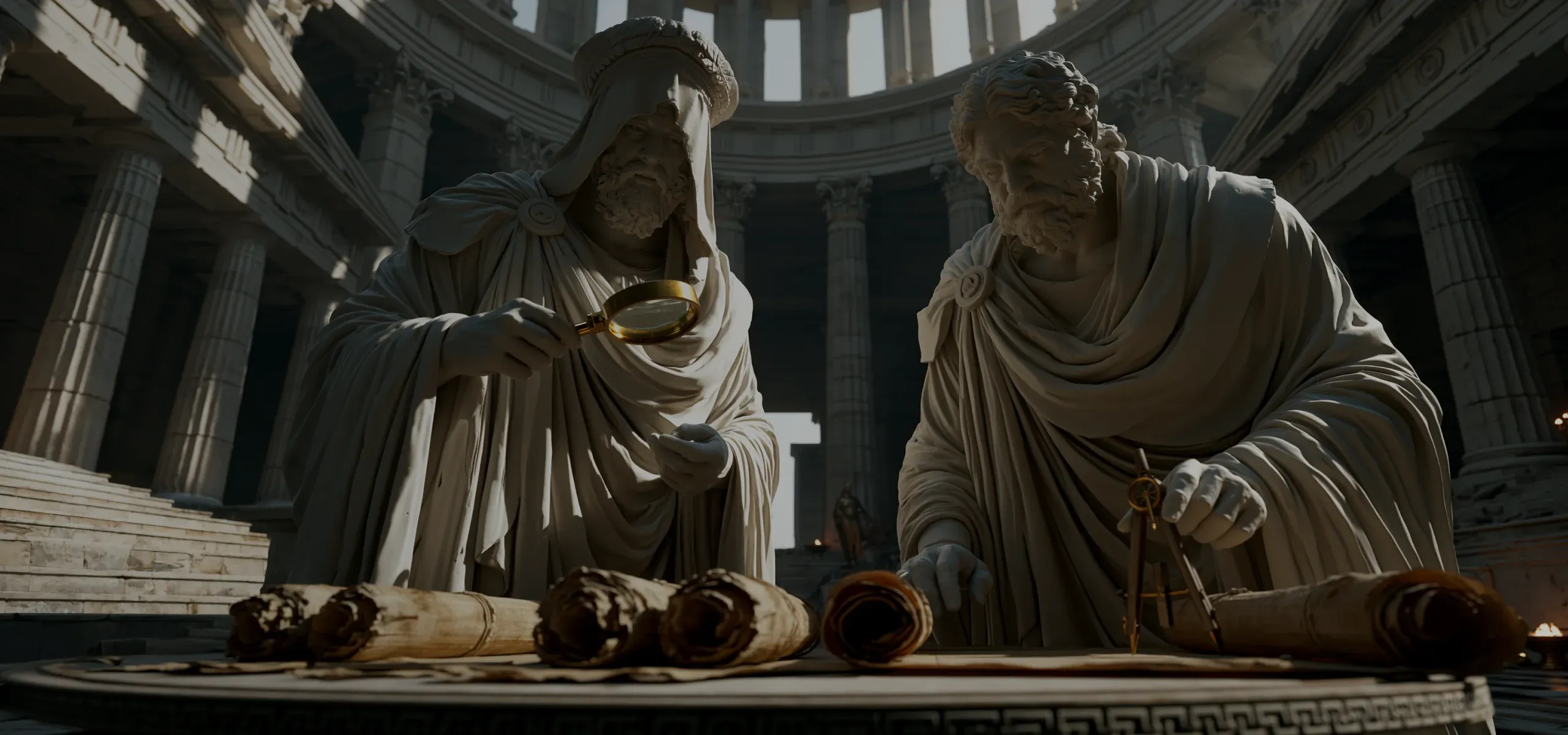 UI UX consulting services from blueprint to final product A split image of a Greek temple illustrating how UI UX consulting services transform a rough product into a structured, well-designed user experience and interface.