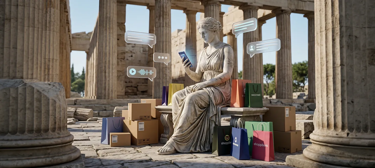 Ancient Greek sculpture holding a cell phone Ancient Greek sculpture holding a cell phone