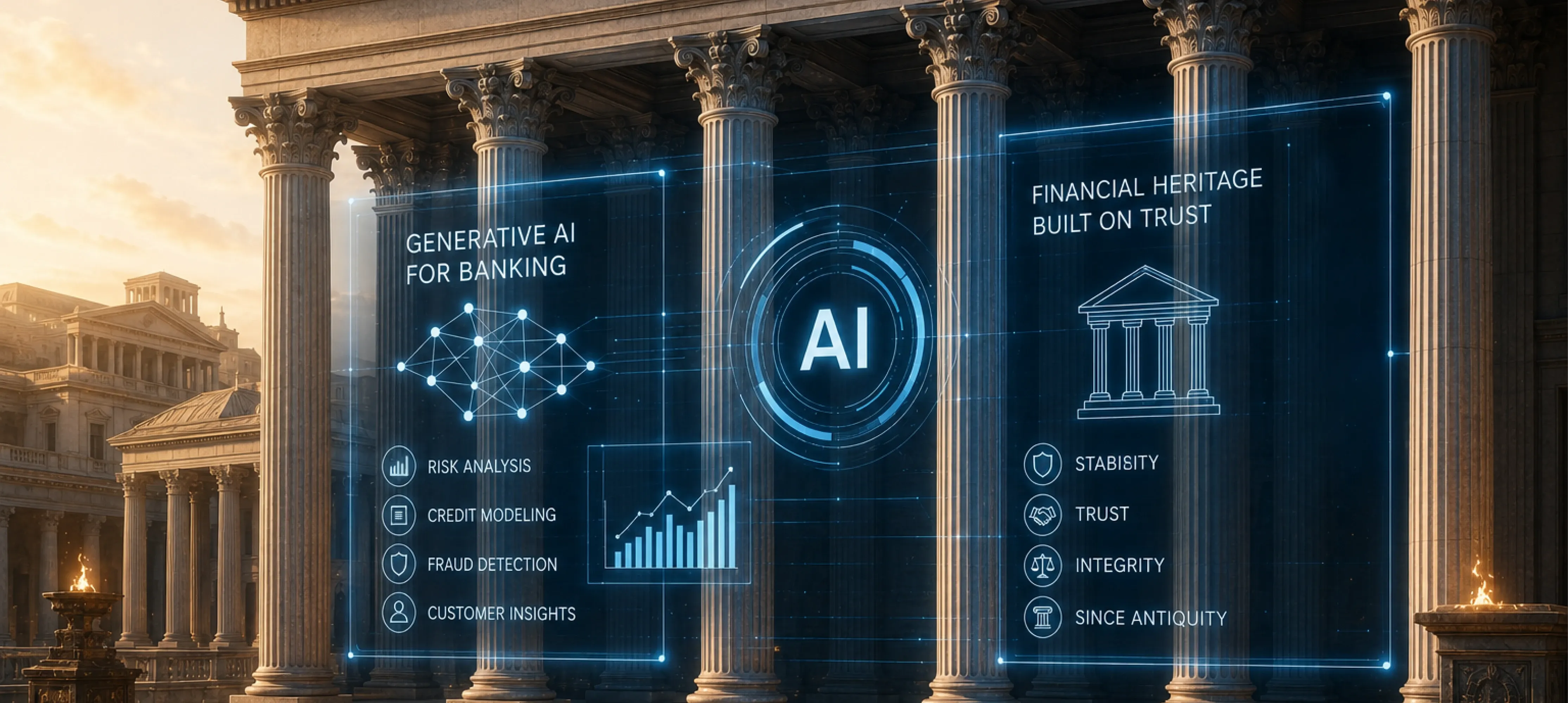 AI-powered treasury management dashboard visualized on the Roman State Treasury (Aerarium Populi Romani), illustrating artificial intelligence in public finance AI-powered treasury management dashboard visualized on the Roman State Treasury (Aerarium Populi Romani), illustrating artificial intelligence in public finance