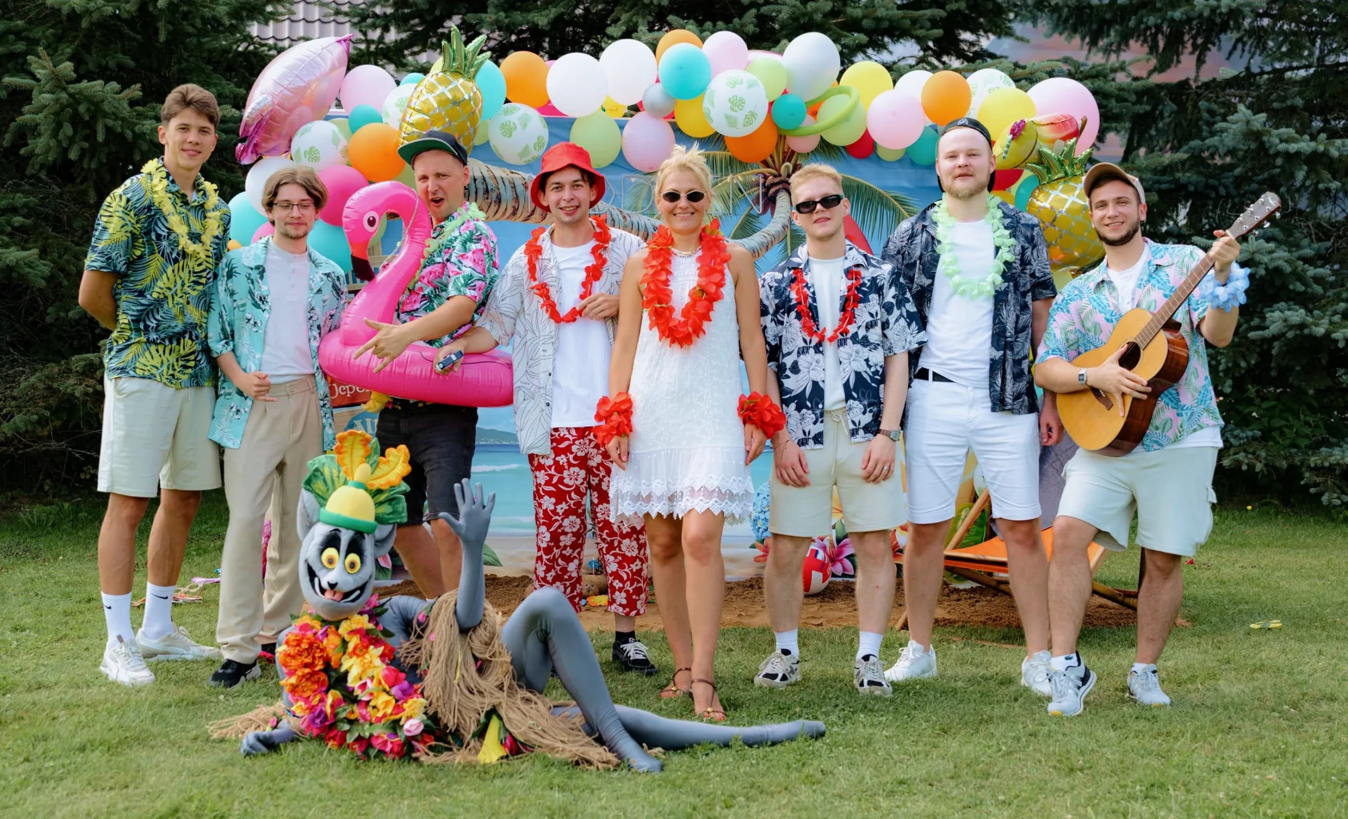Group photo at Modsen Hawaii Party 2026 photo zone Group photo at Modsen Hawaii Party 2026 photo zone
